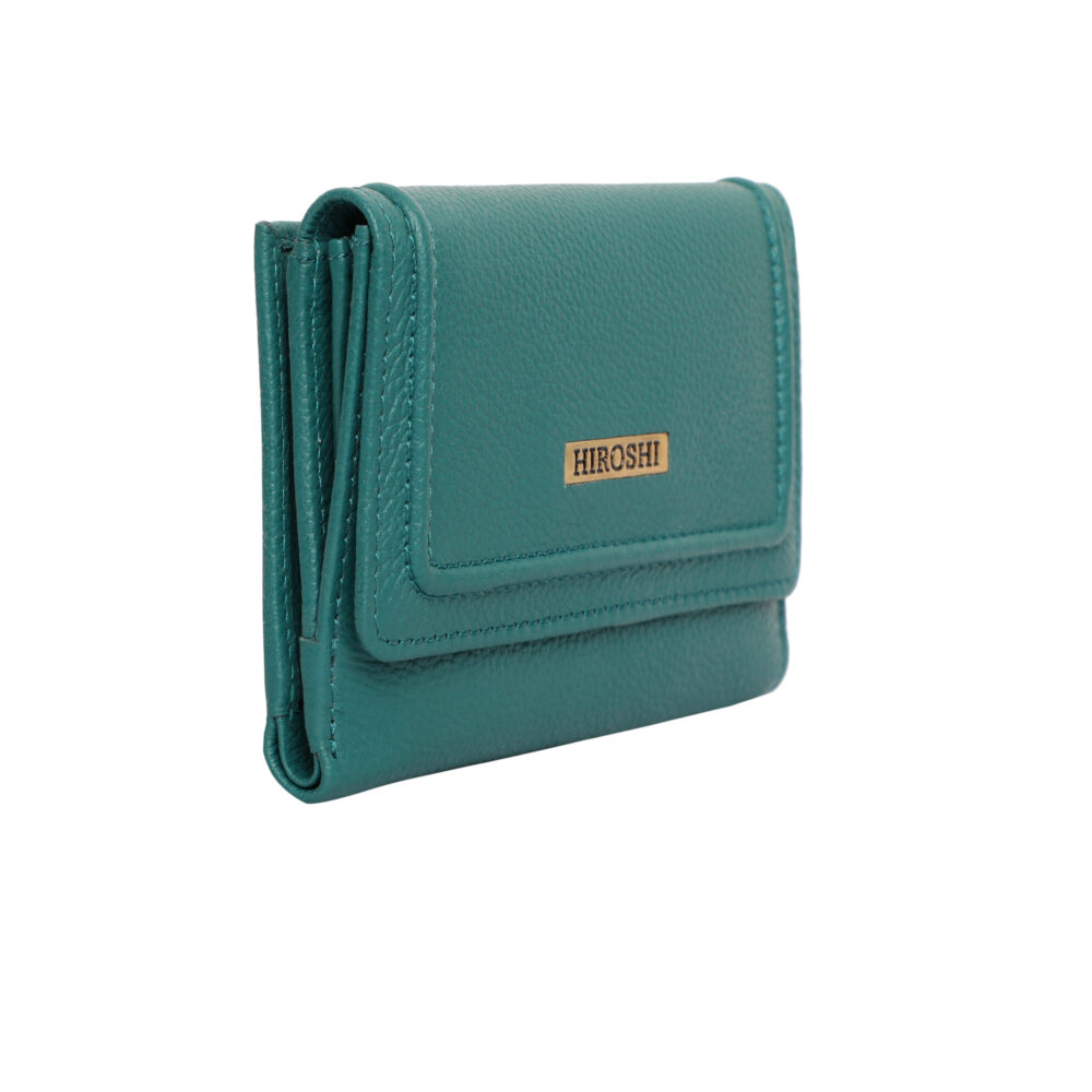 Hiroshi Genuine Leather Ladies Multipurpose Green Purse - Image 7