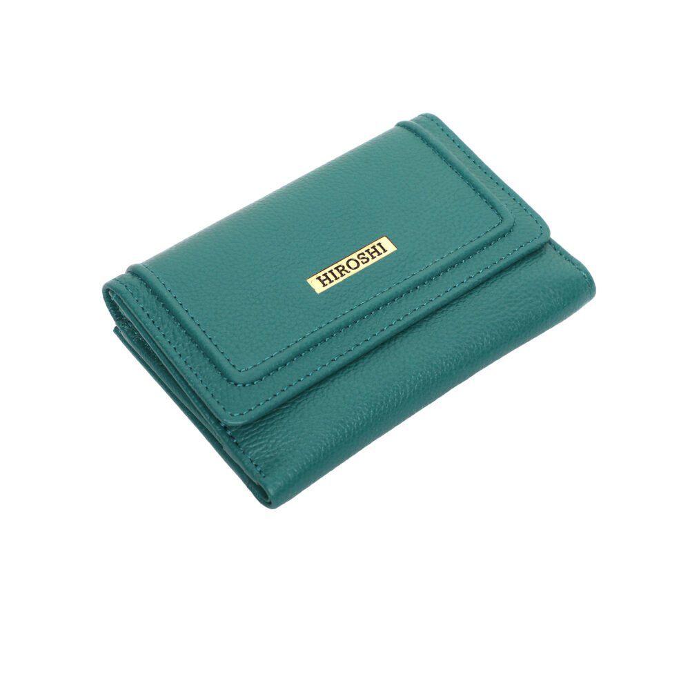Hiroshi Genuine Leather Ladies Multipurpose Green Purse - Image 6