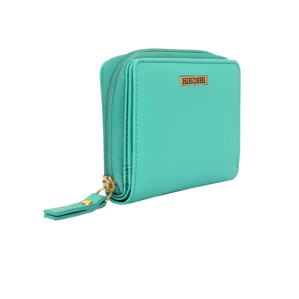Hiroshi Genuine Leather Ladies Multipurpose Turquoiese Purse - Image 5