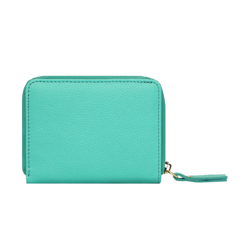 Hiroshi Genuine Leather Ladies Multipurpose Turquoiese Purse - Image 4