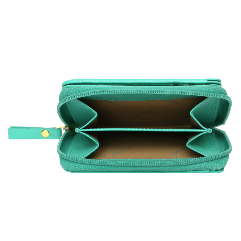 Hiroshi Genuine Leather Ladies Multipurpose Turquoiese Purse - Image 3