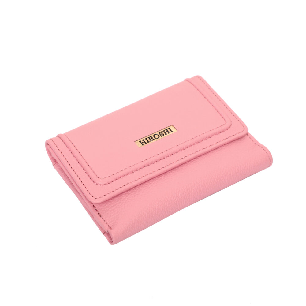 Hiroshi Genuine Leather Ladies Multipurpose Light Pink Purse - Image 4