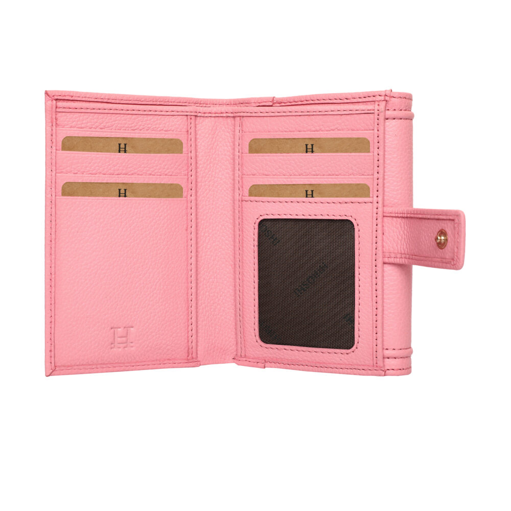 Hiroshi Genuine Leather Ladies Multipurpose Light Pink Purse - Image 2