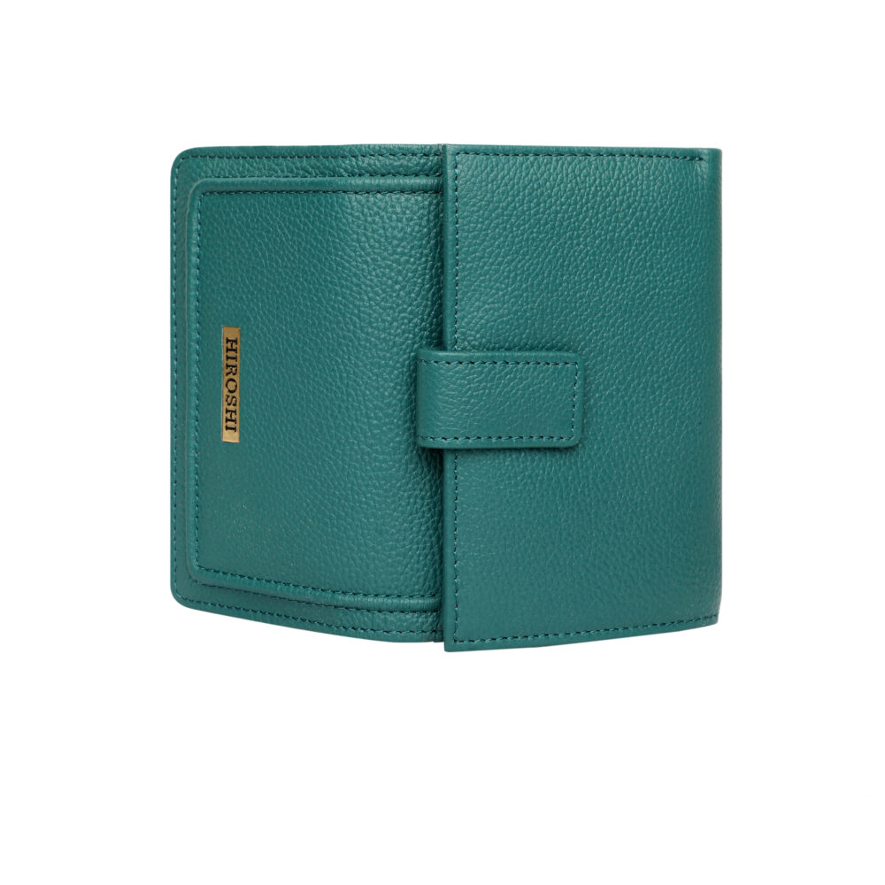 Hiroshi Genuine Leather Ladies Multipurpose Green Purse - Image 5