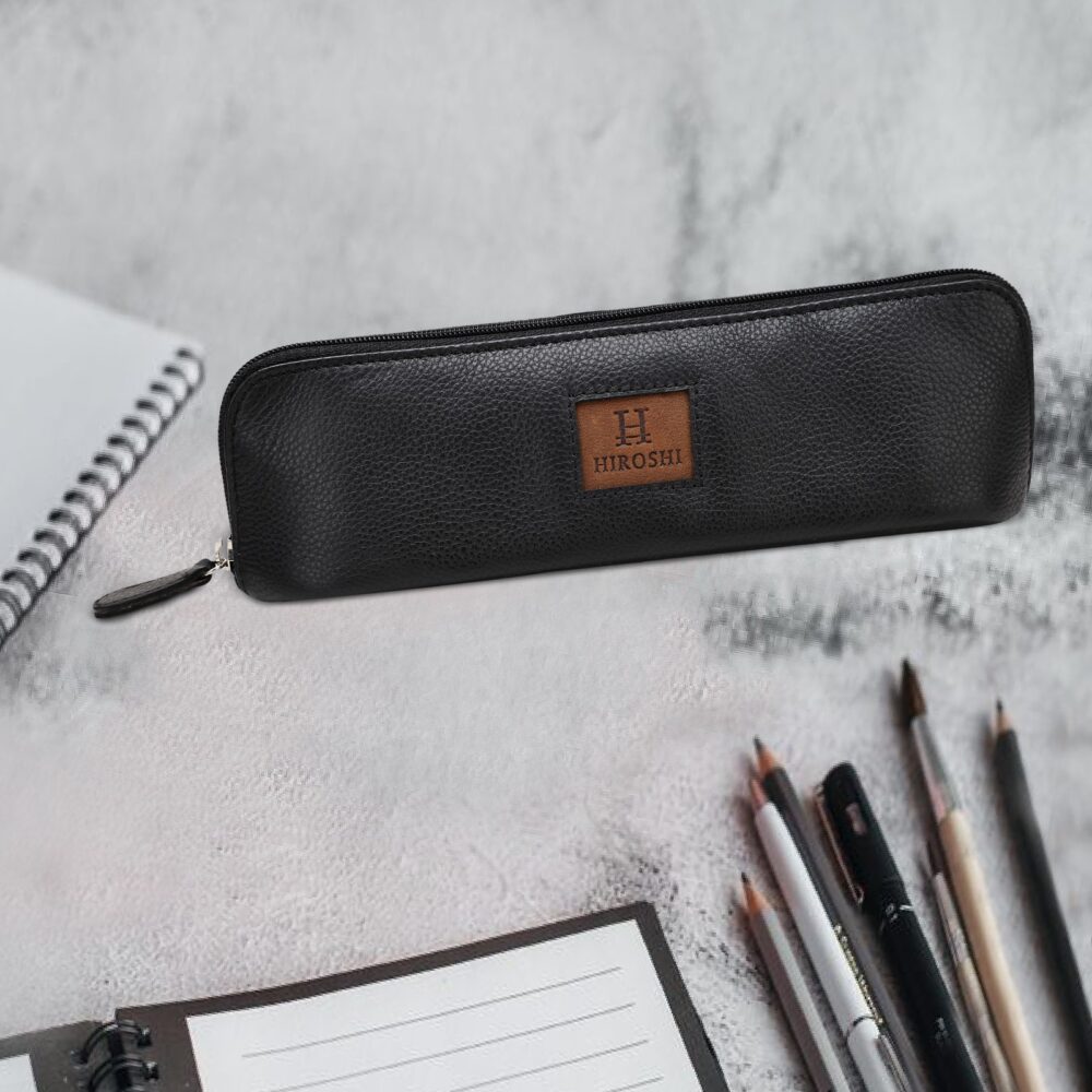 Hiroshi Black and Tan Pencil Case